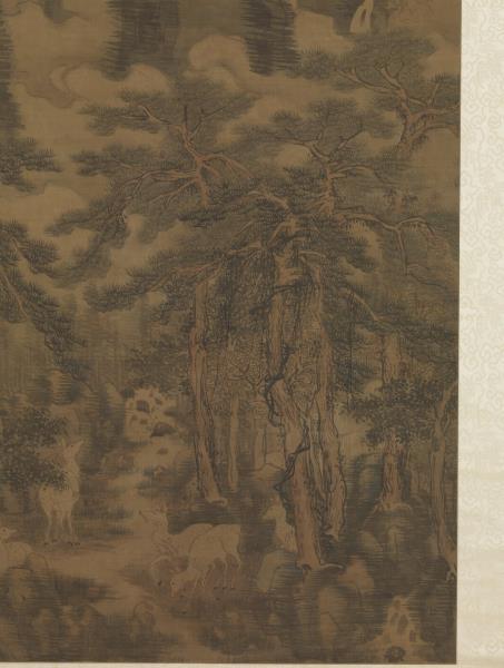 明戴進長松五鹿　軸