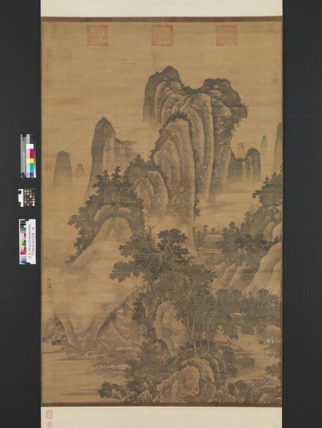 明馬軾春塢村居圖　軸