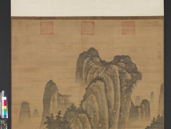 明馬軾春塢村居圖　軸