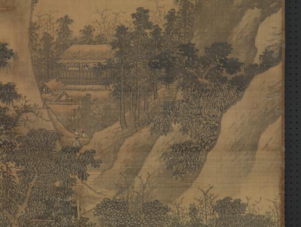 明馬軾春塢村居圖　軸