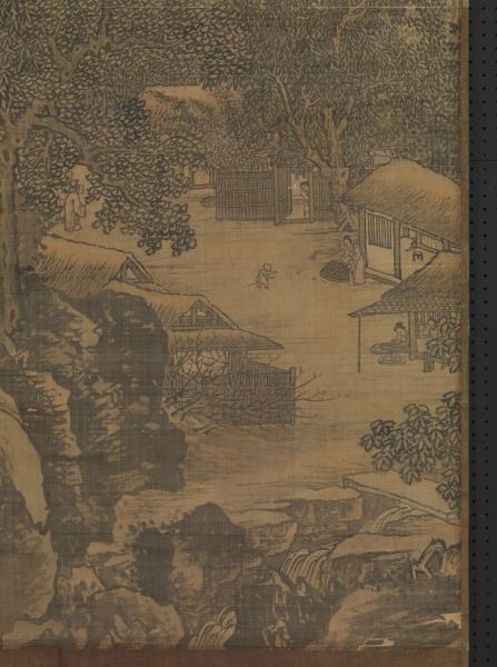 明馬軾春塢村居圖　軸