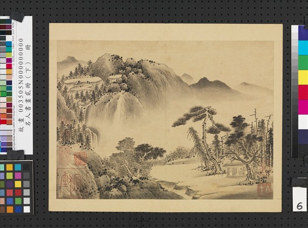 名人書畫貳冊（下）　冊　五代南唐巨然畫謝靈運詩意