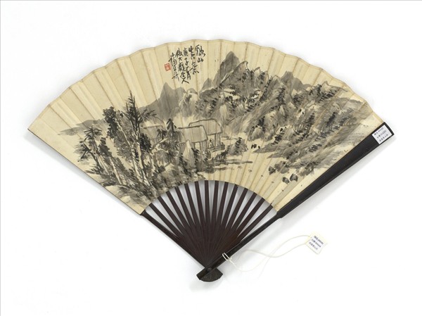 清蒲華谿山春意並行書畫禪室隨筆　成扇