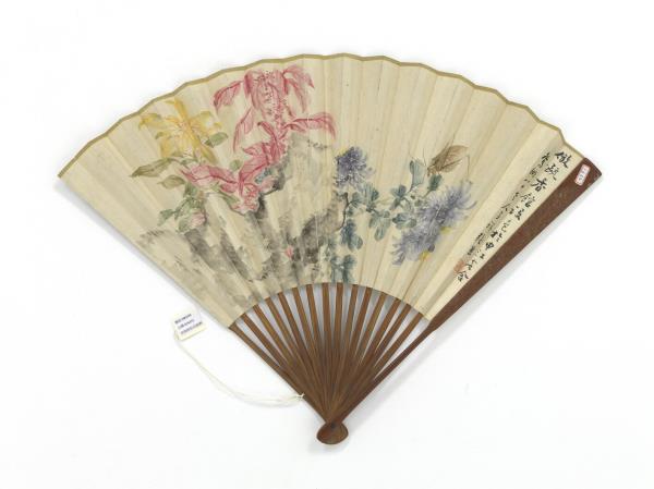 民國張熊秋花螳螂陳子彝臨張猛龍碑　成扇　張熊秋花螳螂