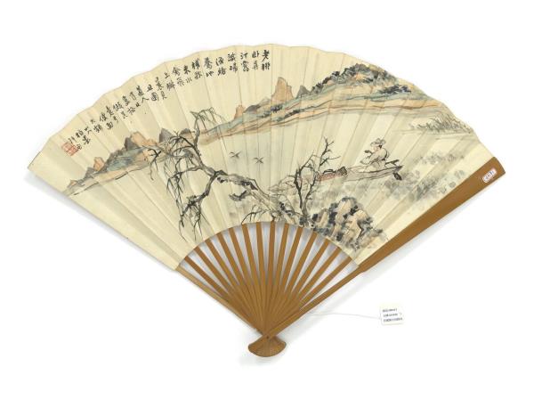 民國鄭文焯歸漁並書寒山寺壁詩　成扇　寒山寺壁詩