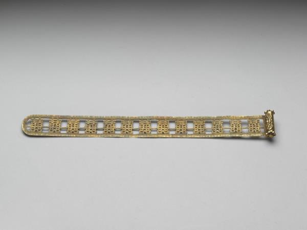 銅鍍金鏤空囍字扁方