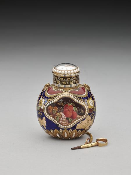 金胎畫琺瑯嵌珠錶蓋鼻煙壺