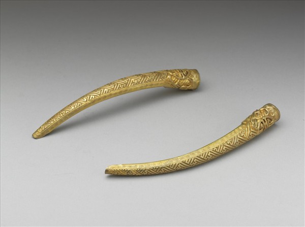 銅鍍金萬壽指甲套