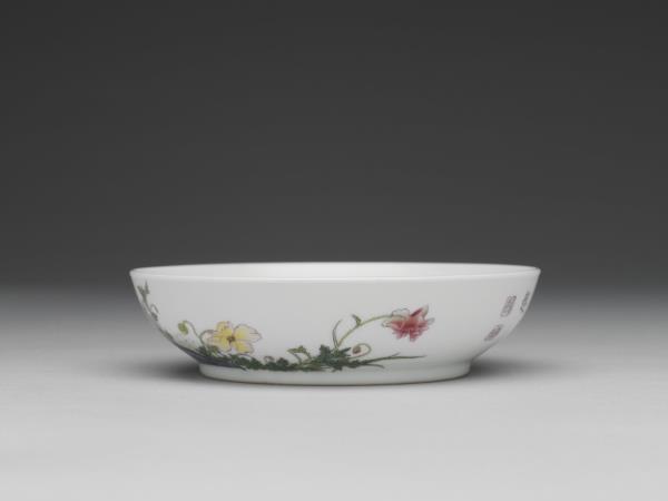 琺瑯彩虞美人花圖碟