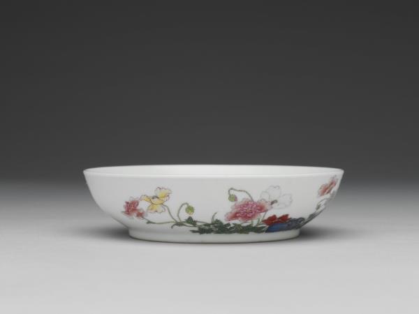 琺瑯彩虞美人花圖碟