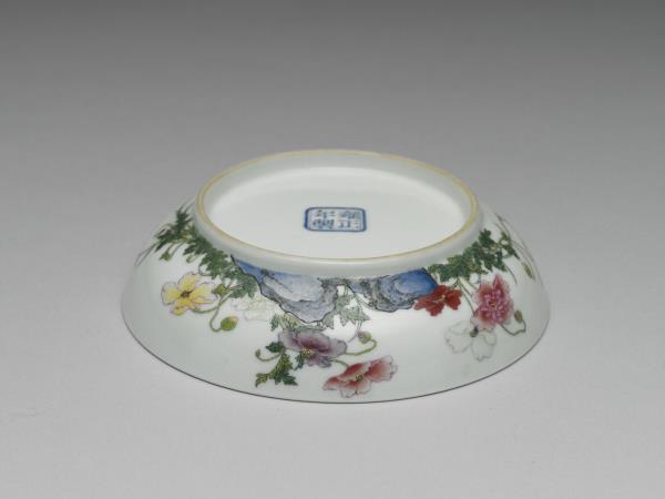 琺瑯彩虞美人花圖碟