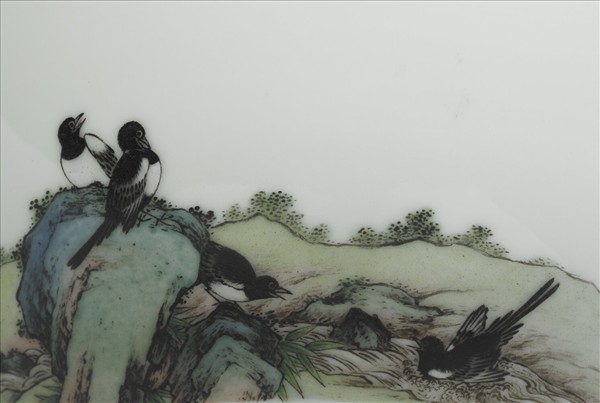 琺瑯彩瓷茶梅十二喜碗