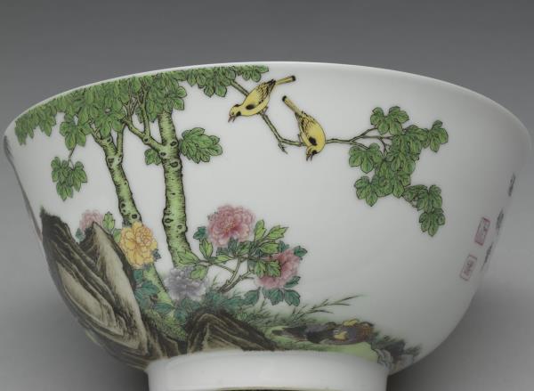 琺瑯彩瓷五倫圖碗