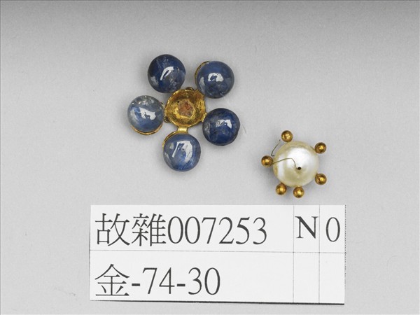 銀鍍金嵌珠寶帽花