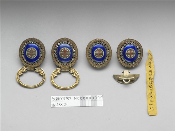 銅鍍金鑲琺瑯帶扣與帶板