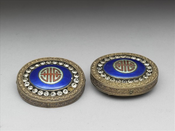 銅鍍金鑲琺瑯帶扣與帶板