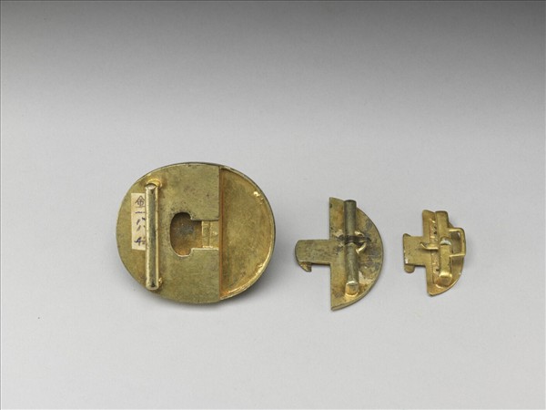 鍍金嵌碧璽綠松石帶扣