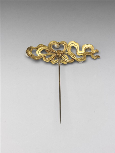 點翠嵌珠流雲簪