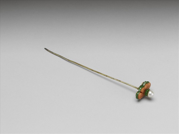 嵌珠翠珊瑚盤長簪