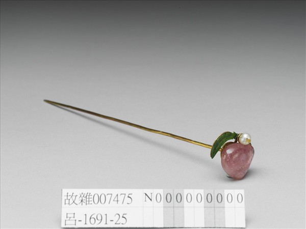 嵌珠翠碧璽桃簪