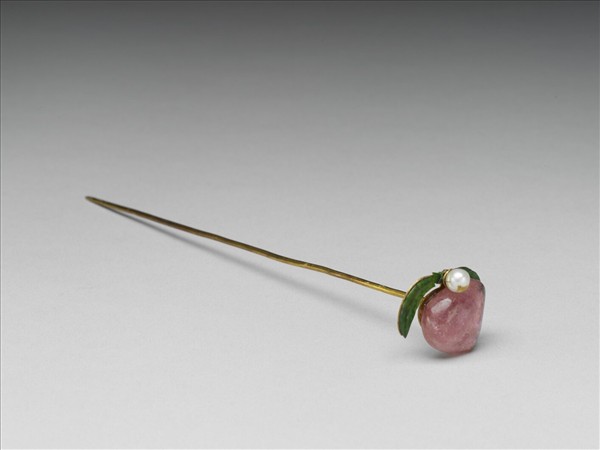 嵌珠翠碧璽桃簪