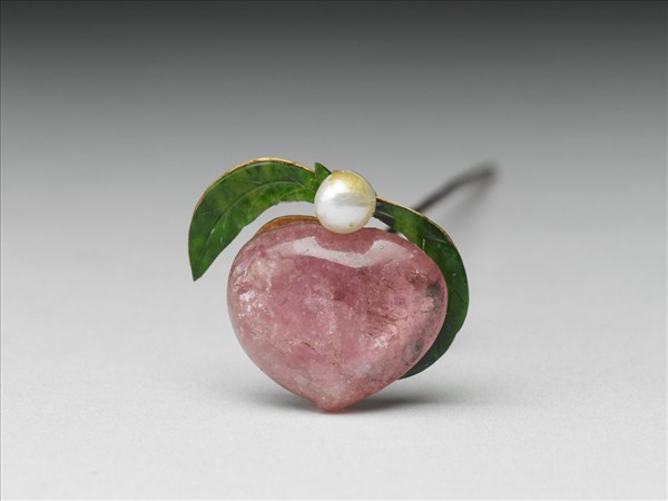 嵌珠翠碧璽桃簪