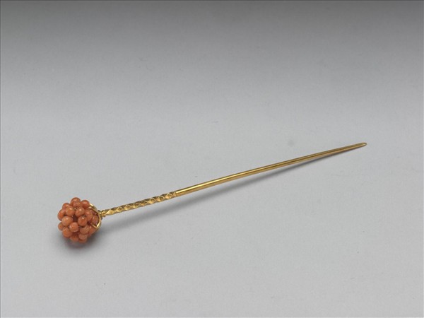 金嵌珊瑚珠球簪
