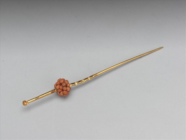 金嵌珊瑚珠球耳挖簪