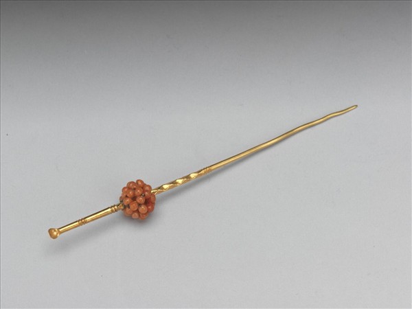 金嵌珊瑚珠球耳挖簪