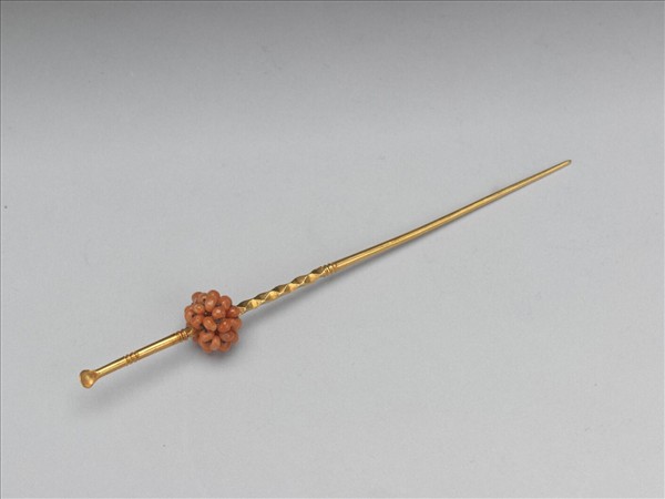 金嵌珊瑚珠球耳挖簪