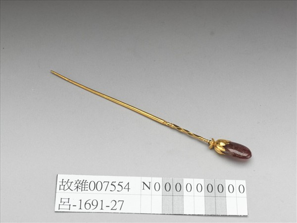 金嵌寶石抱頭蓮簪