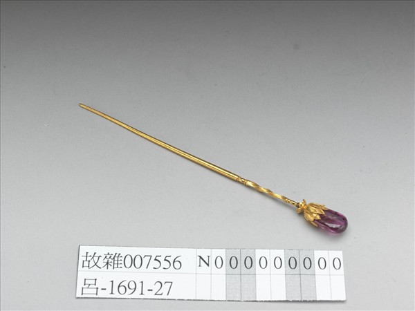 金嵌寶石抱頭蓮簪