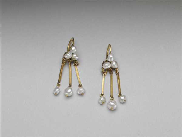 金嵌珍珠耳墜（一對）