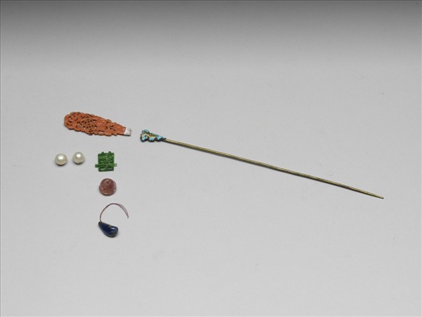 珊瑚珠翠囍字簪