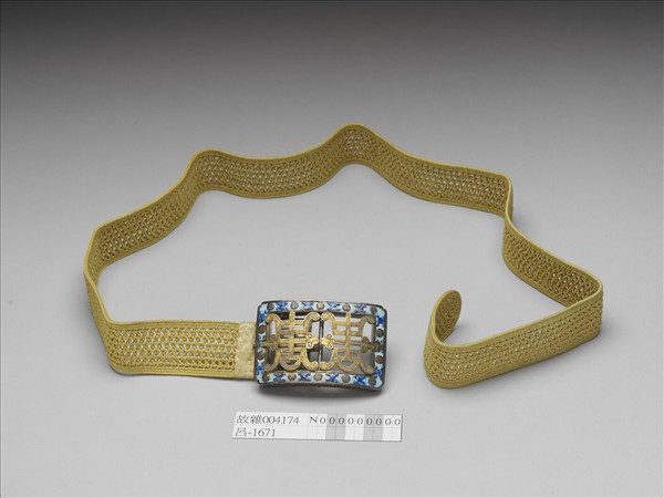 銀鍍金琺瑯壽字帶頭涼帶