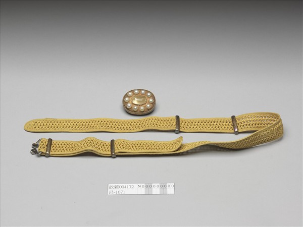 銀鍍金嵌珠寶帶頭涼帶