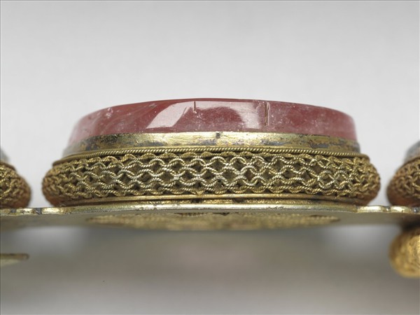 鍍金嵌碧璽翠玉帶頭涼帶