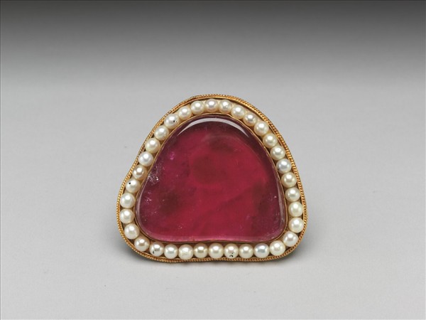 金嵌珠碧璽帶頭涼帶