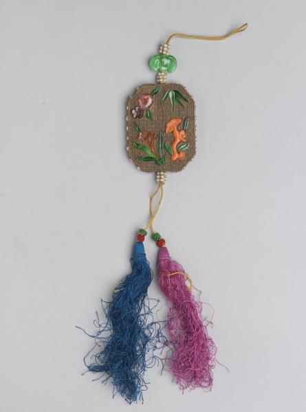 茄楠木楠嵌寶芝仙福壽佩