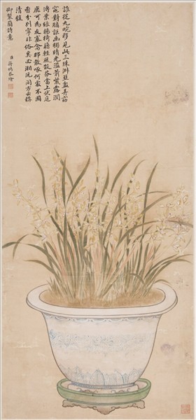 清蔣檙盆蘭　軸