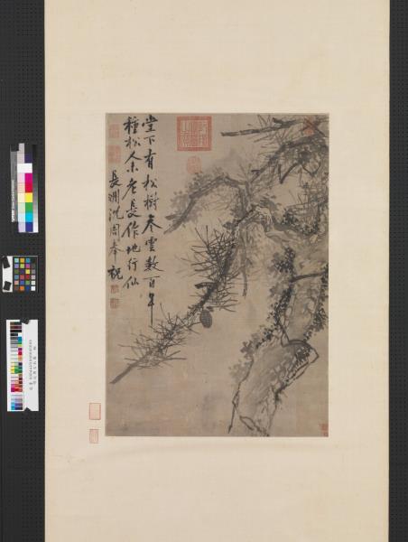 明沈周古松圖　軸