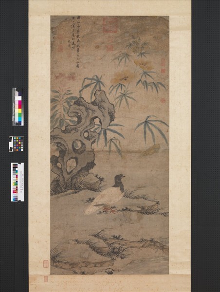 明沈周放鴿圖　軸
