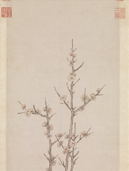 明沈周畫瓶中蠟梅　軸