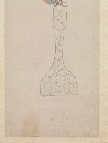 明沈周畫瓶中蠟梅　軸