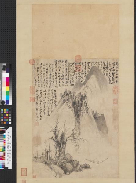 明沈周畫山水　軸