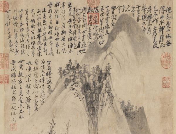 明沈周畫山水　軸