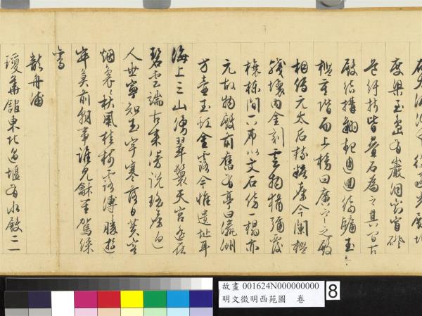 明文徵明西苑圖　卷