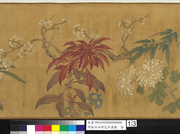 明陸治四時花卉真蹟　卷