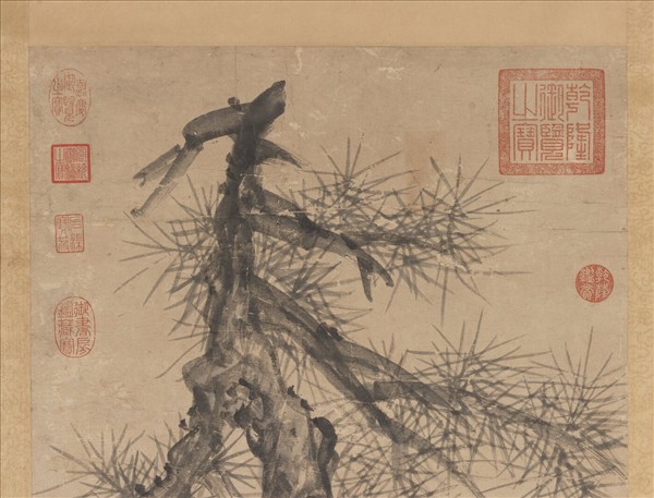 明沈周雙松　軸