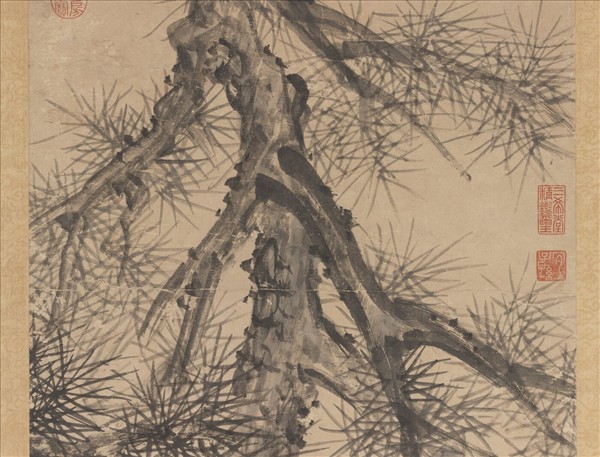 明沈周雙松　軸